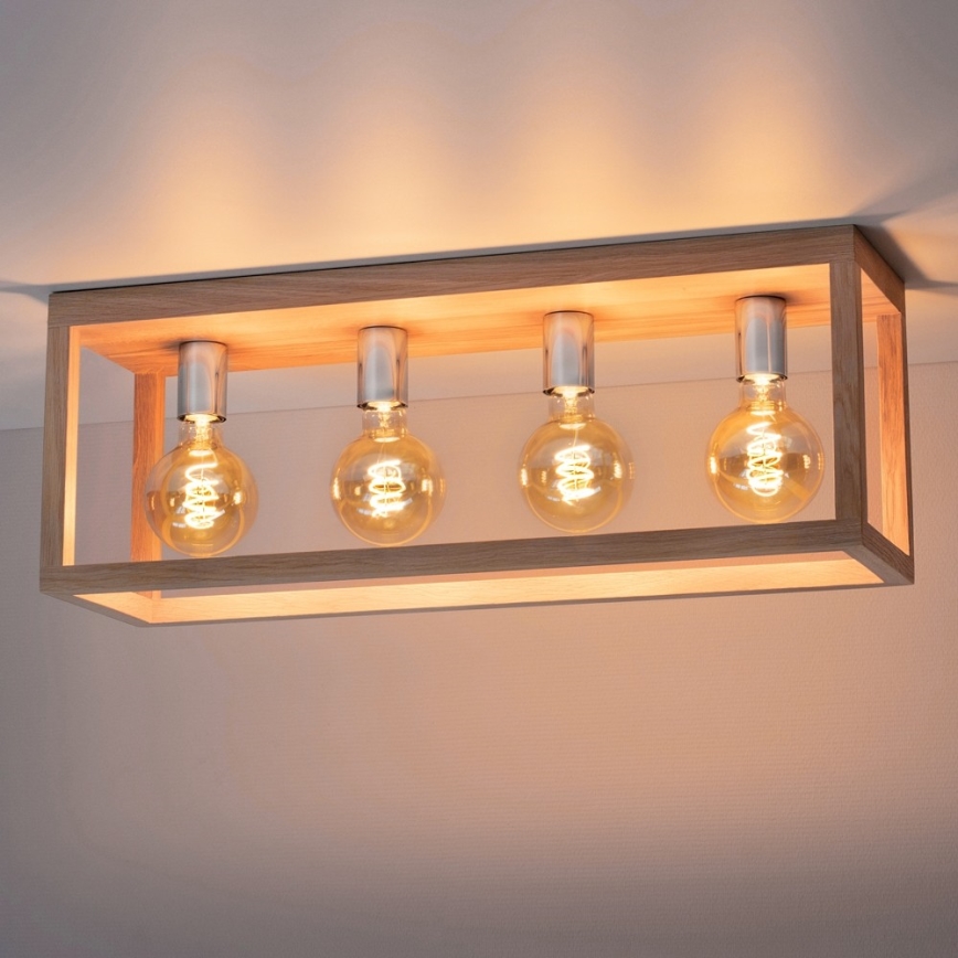 Takbelysning KAGO 4xE27/60W/230V matt ek -FSC-certifierad