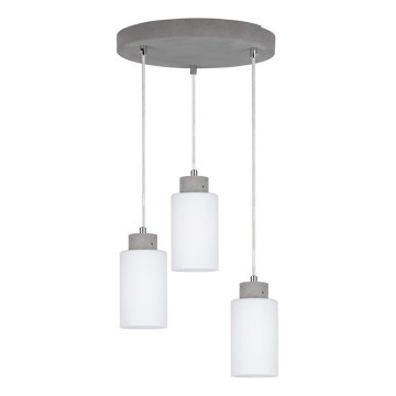 Spot-Light 9160336R - Ljuskrona med snöre KARLA 3xE27/60W/230V betong