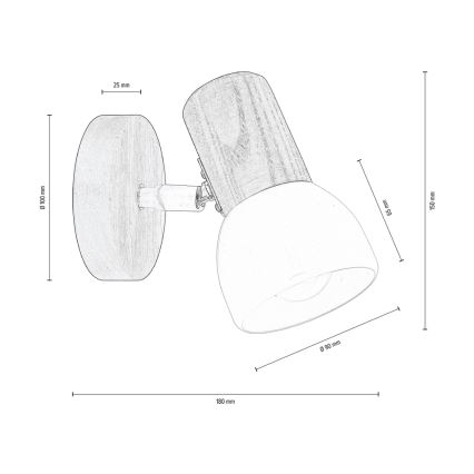 Väggspotlight NEL 1xE27/15W/230V tall