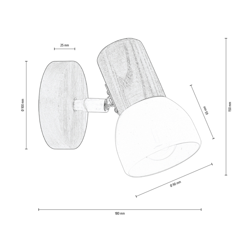 Väggspotlight NEL 1xE27/15W/230V tall