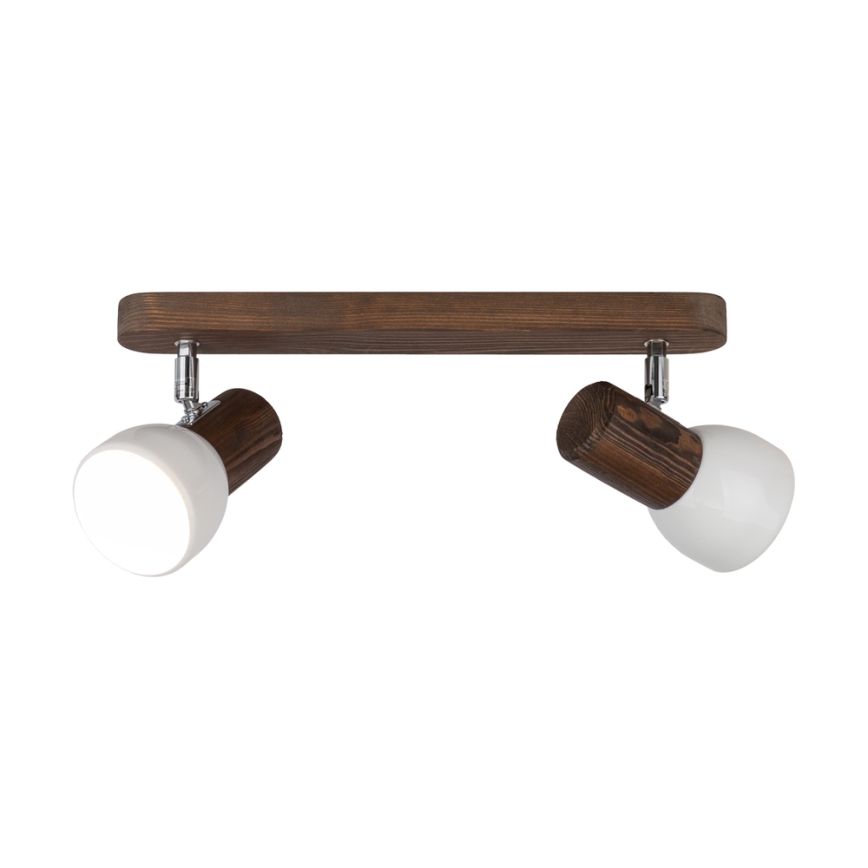 Tak spotlight NEL 2xE27/15W/230V valnöt -FSC-certifierad