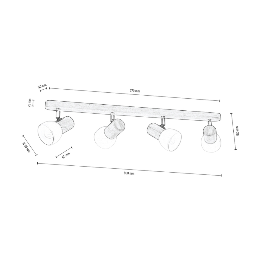 Tak spotlight NEL 4xE27/15W/230V tall