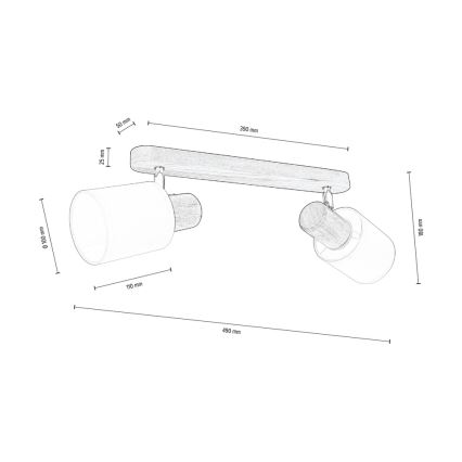 Spot-Light DO2248251 - Tak spotlight TRENDY 2xE27/15W/230V tall
