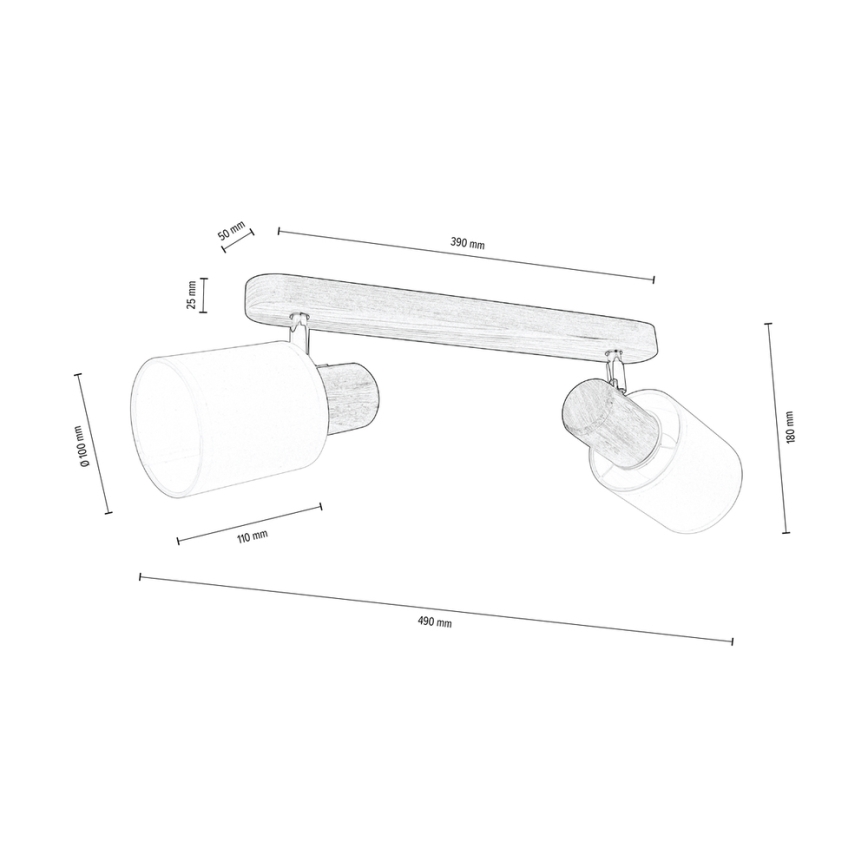 Spot-Light DO2248251 - Tak spotlight TRENDY 2xE27/15W/230V tall