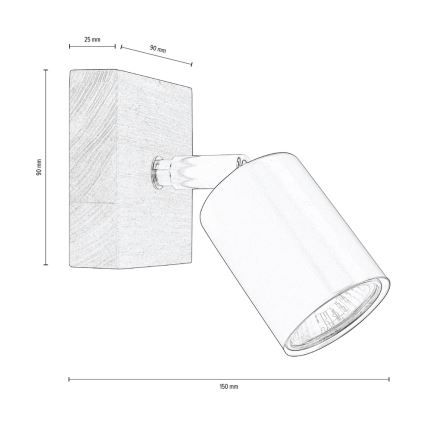 Väggspotlight MANARA 1xGU10/5W/230V valnöt