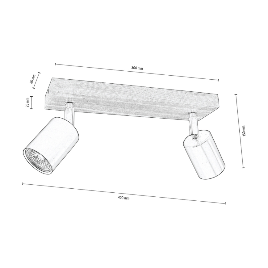 Taklampa MANARA 2xGU10/5W/230V tall