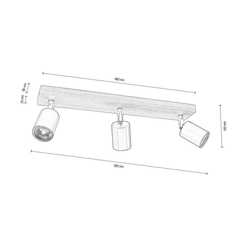 Tak spotlight MANARA  3xGU10/5W/230V tall - FSC-certifierad