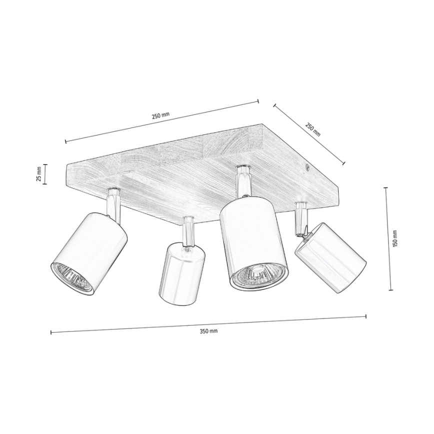 Tak spotlight MANARA 4xGU10/5W/230V tall