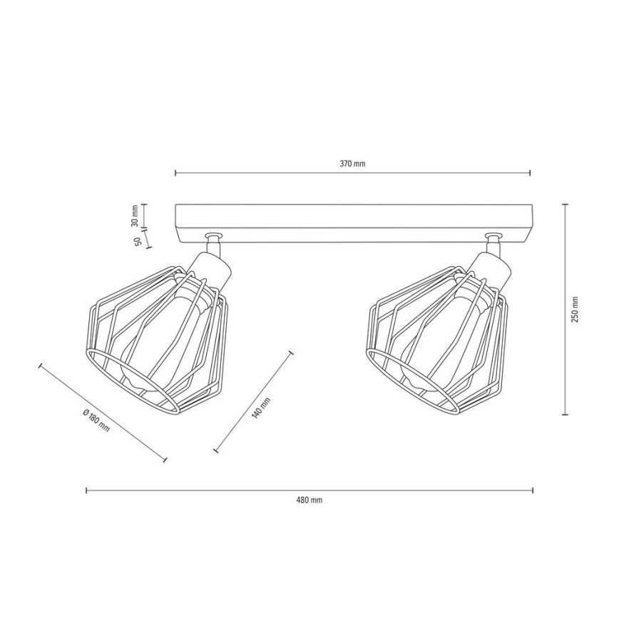 Tak spotlight VENTI 2xE27/15W/230V tall