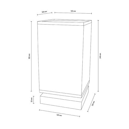 Bordslampa FIRE 1xE27/25W/230V tall/beige
