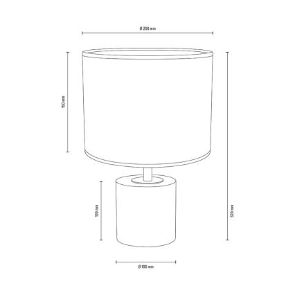 Bordslampa KRETA 1xE27/25W/230V ek/beige ek