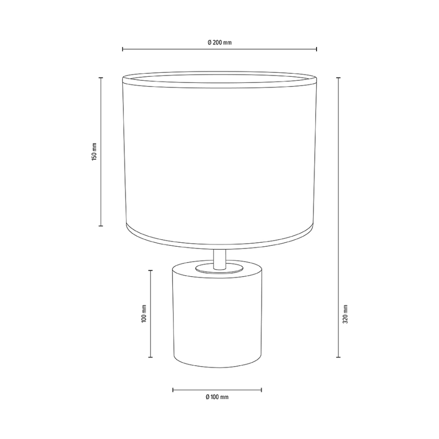 Bordslampa KRETA 1xE27/25W/230V ek/beige ek