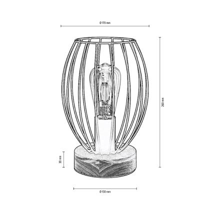 Bordslampa GUNNAR 1xE27/25W/230V ek