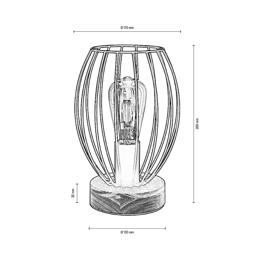 Bordslampa GUNNAR 1xE27/25W/230V ek