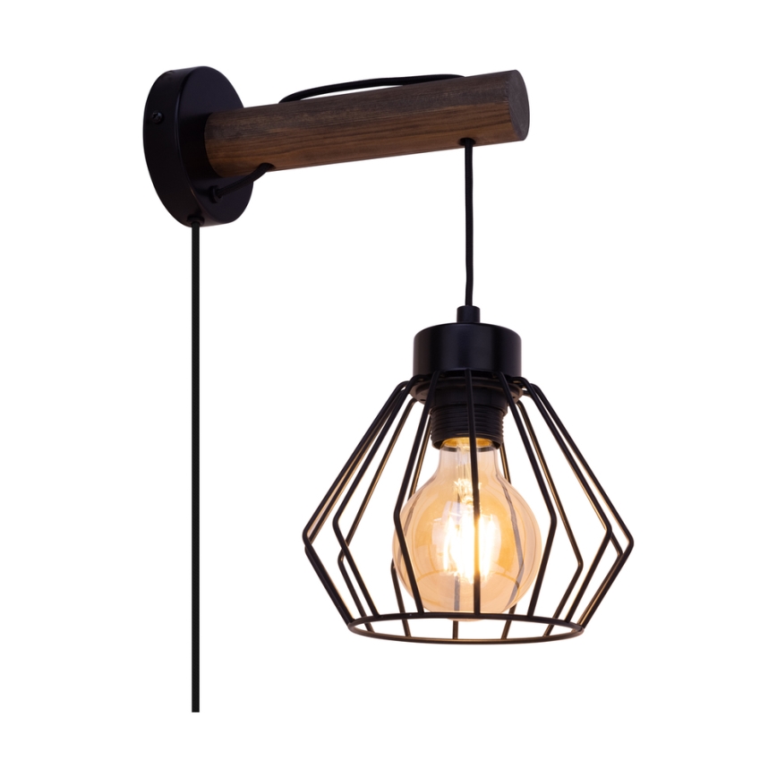 Vägglampa MUG 1xE27/15W/230V valnöt - FSC-certifierad