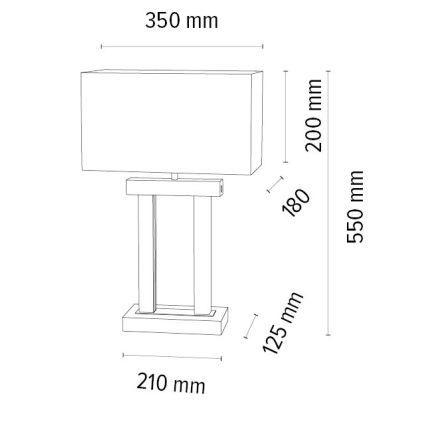 LED Dimbar bordslampa HAKON 1xE27/40W+ 2xLED/7,5W/230V 55 cm ek