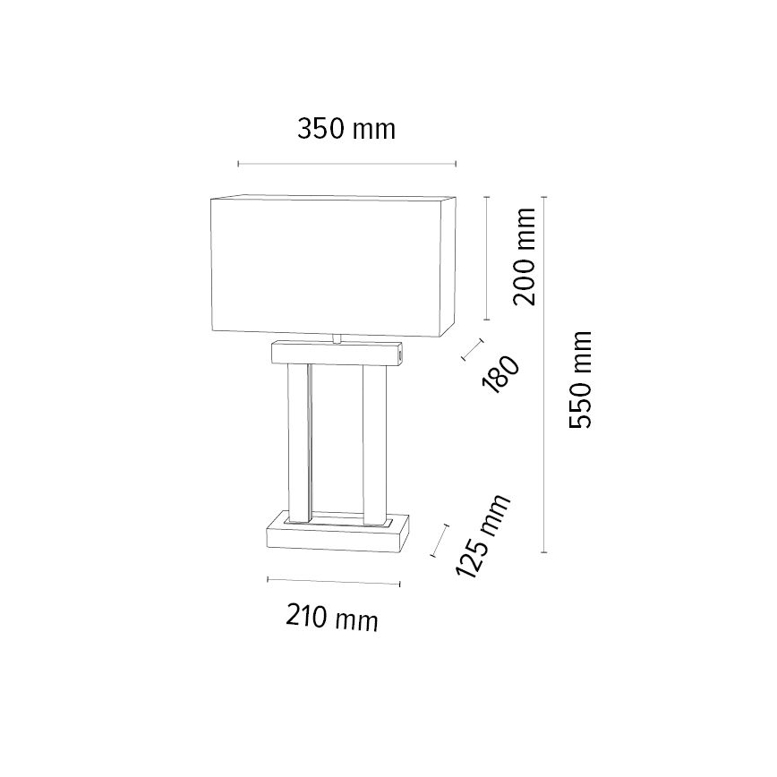 LED Dimbar bordslampa HAKON 1xE27/40W+ 2xLED/7,5W/230V 55 cm ek