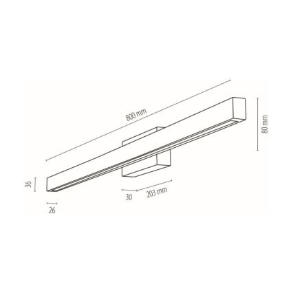 LED Vägglampa för badrum AQUAVIVA LED/12W/230V 80 cm IP44 ek – FSC certifierade