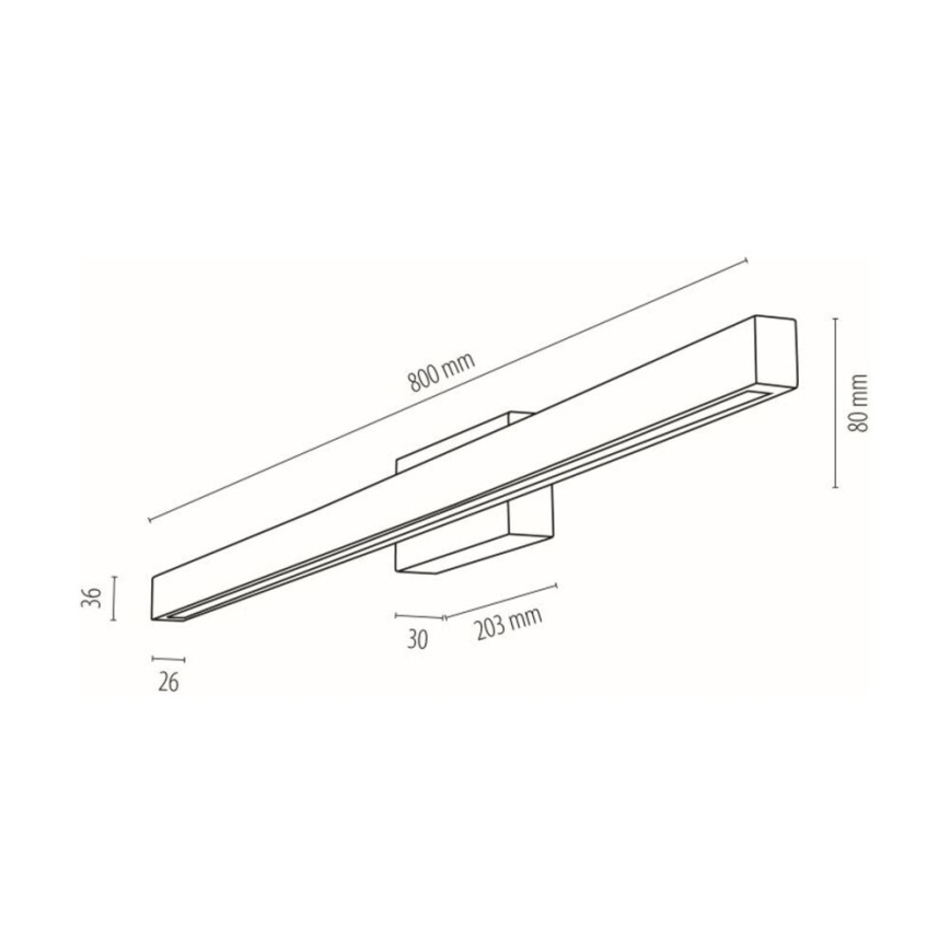 LED Vägglampa för badrum AQUAVIVA LED/12W/230V 80 cm IP44 ek – FSC certifierade
