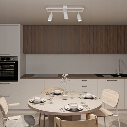 Spotarmatur 3x GU10, 30W, 230V, vit