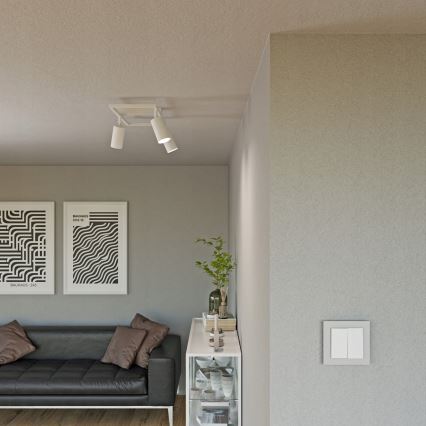 Spotarmatur 3x GU10, 30W, 230V, vit