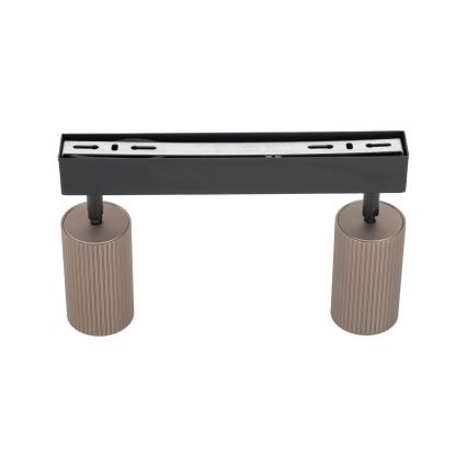 Spotarmatur TUNE 2x GU10/10W/230V svart/brun