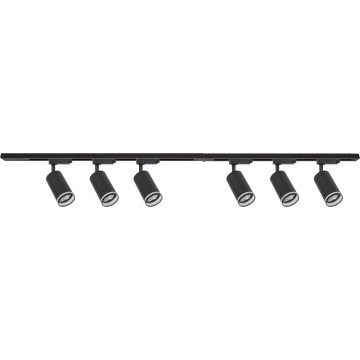 Spotbelysning för skensystemet PIPE, 6x GU10/10W/230V, svart