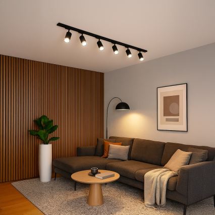 Spotbelysning för skensystemet PIPE, 6x GU10/10W/230V, svart