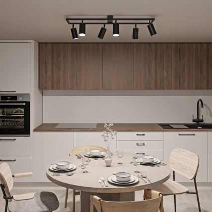 Spotlampa 6xGU10/30W/230V svart