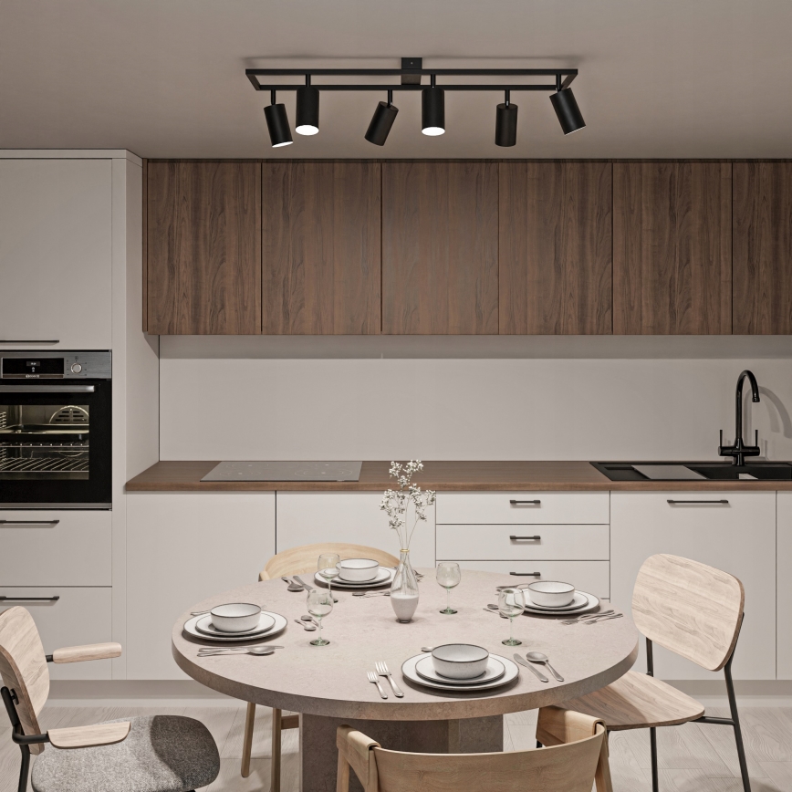 Spotlampa 6xGU10/30W/230V svart