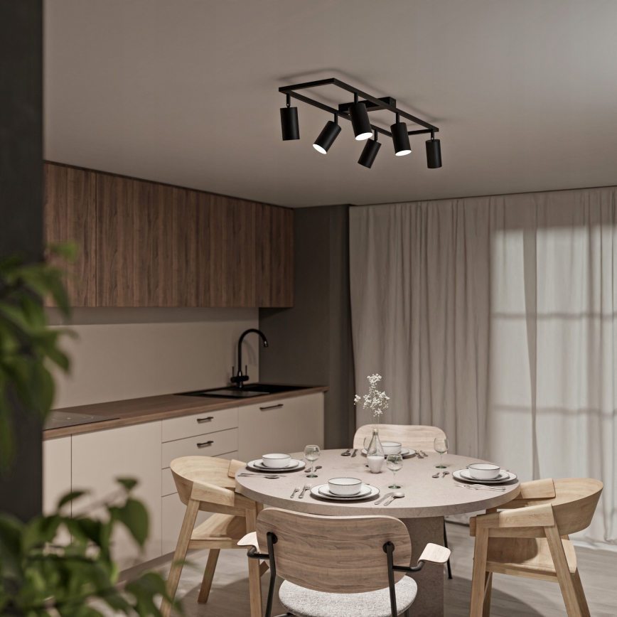 Spotlampa 6xGU10/30W/230V svart