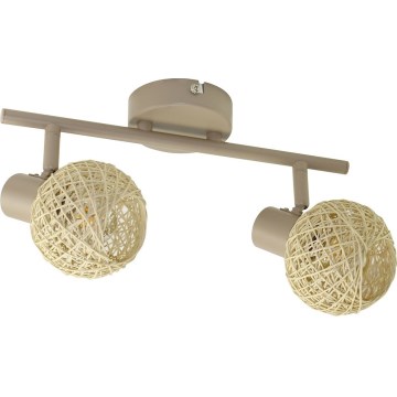 Spotlampa DEX 2xE14/10W/230V beige/krämfärgad