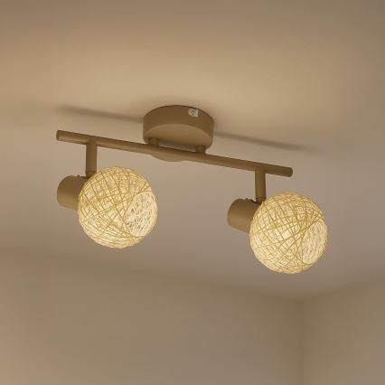 Spotlampa DEX 2xE14/10W/230V beige/krämfärgad