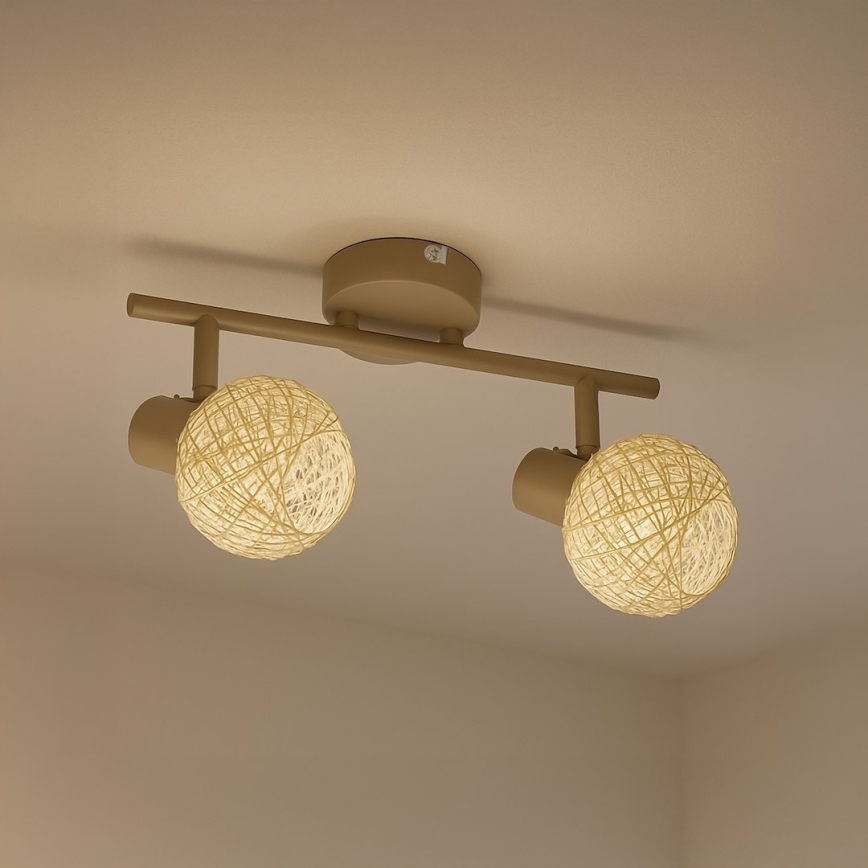 Spotlampa DEX 2xE14/10W/230V beige/krämfärgad