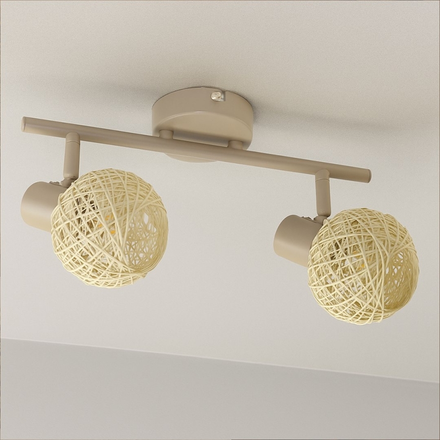 Spotlampa DEX 2xE14/10W/230V beige/krämfärgad