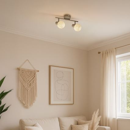 Spotlampa DEX 2xE14/10W/230V beige/krämfärgad