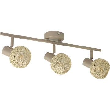 Spotlampa DEX 3xE14/10W/230V beige/krämfärgad