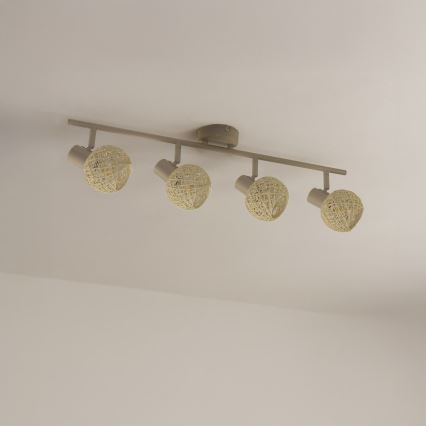 Spotlampa DEX 4xE14/10W/230V beige/krämvit
