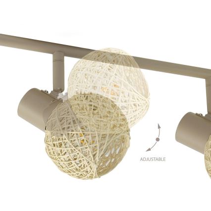Spotlampa DEX 4xE14/10W/230V beige/krämvit