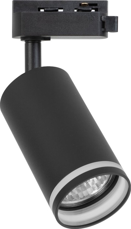 Spotlampa för 1‑fas skensystem PIPE, 1x GU10‑sockel, 10 W, 230 V, svart