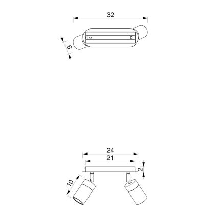 Spotlampa JOKER 2xGU10/25W/230V blå/guld