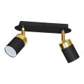 Spotlampa JOKER 2xGU10/25W/230V svart/guld