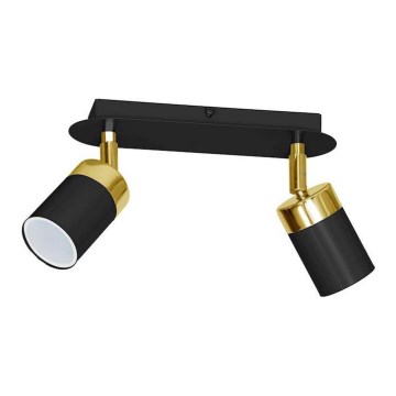 Spotlampa JOKER 2xGU10/25W/230V svart/guld
