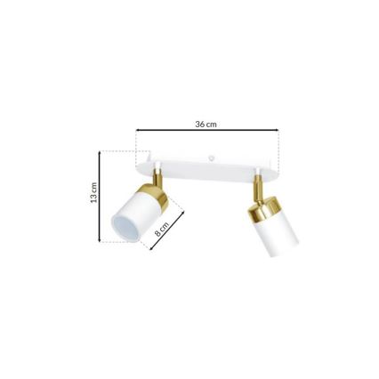 Spotlampa JOKER 2xGU10/25W/230V vit/guld