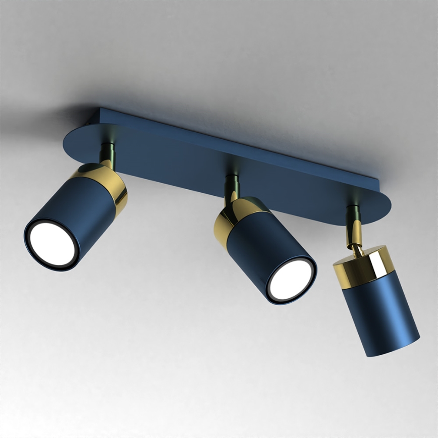 Spotlampa JOKER 3xGU10/25W/230V blå/guld