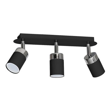 Spotlampa JOKER 3xGU10/25W/230V svart/blank krom
