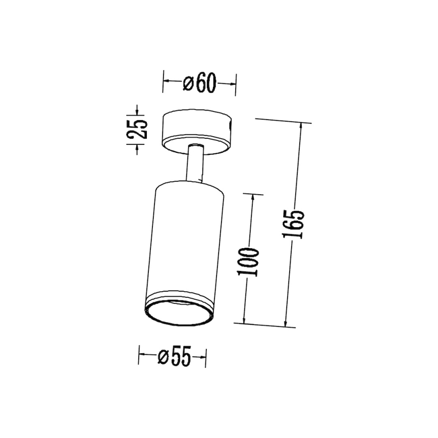 Spotlampa PIPE 1xGU10/10W/230V svart