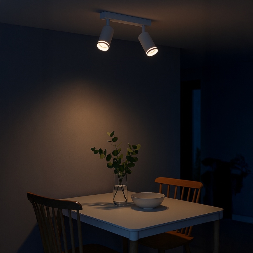 Spotlampa PIPE 2xGU10/10W/230V, vit