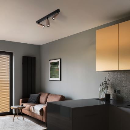 Spotlampa TUNE 3xGU10/10W/230V svart/brun