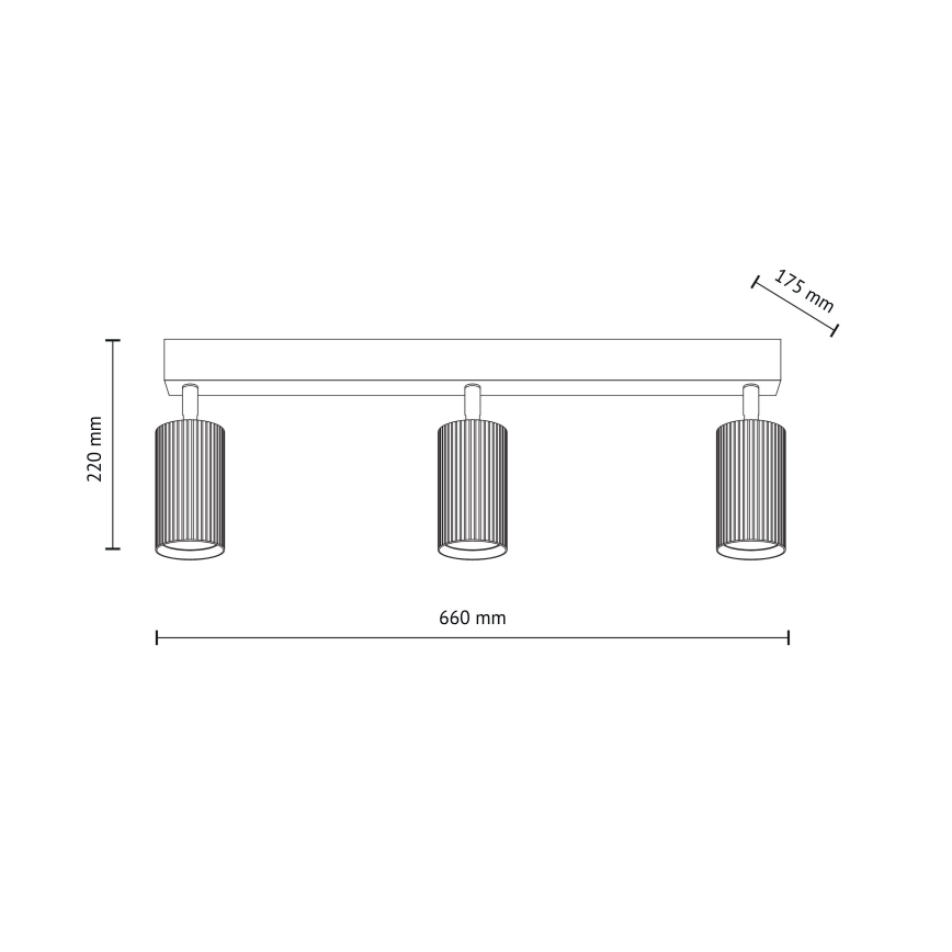 Spotlampa TUNE 3xGU10/10W/230V svart/brun